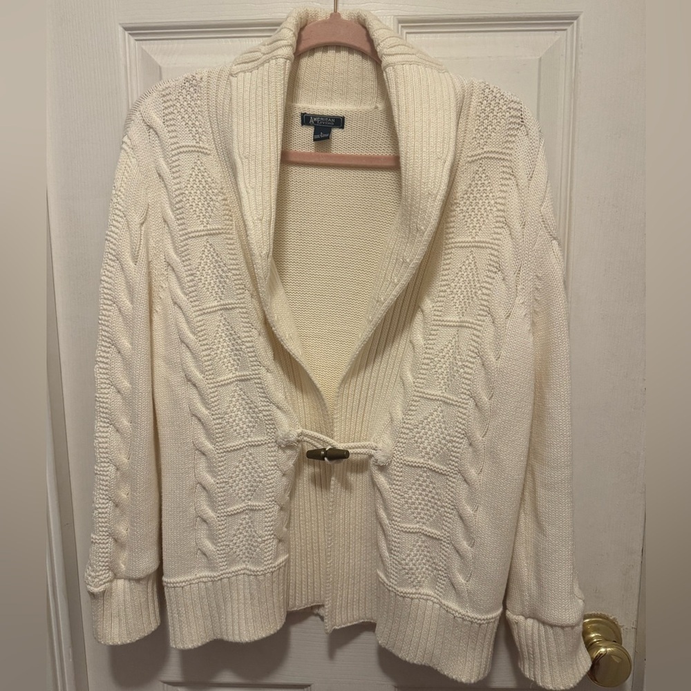 American Living 100% Cotton Cardigan with Toggle Closure